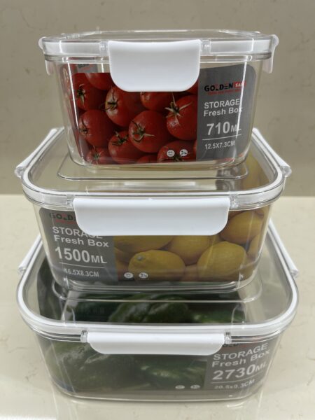 علب أكريليك 3 قطع محكمة الغلق