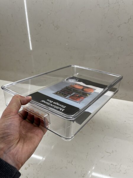 منظم أكريليك رفيع للتلاجة مع غطاء